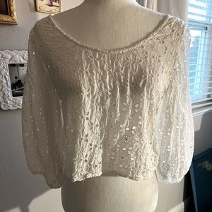 White eyelet blouse